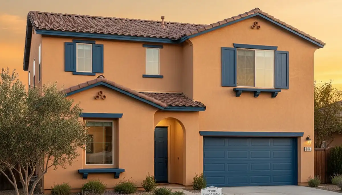 Freshly painted Fresno, CA home exterior with smooth, durable stucco finish by local house painters