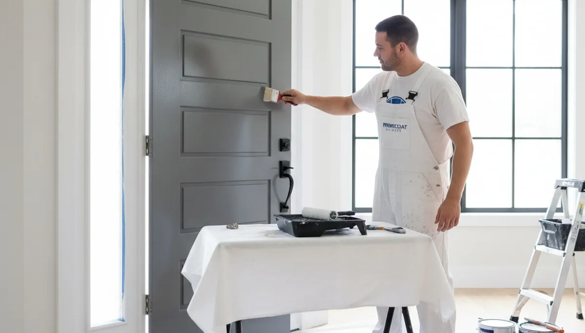 Professional door painting service in Fresno, CA with durable, sun-resistant finish