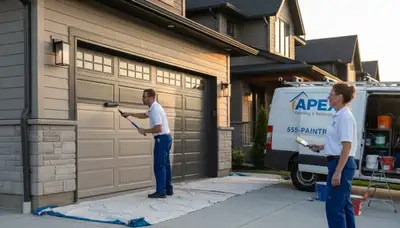 Professional garage door painting in Fresno CA enhancing curb appeal with durable weather-resistant finish