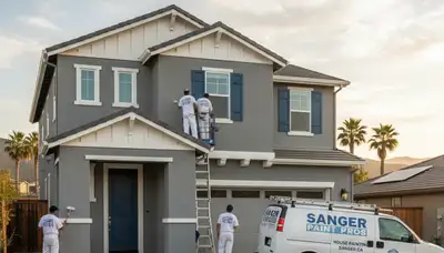 Professional house painters in Fresno, CA providing exterior home painting and curb appeal upgrades