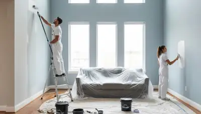 Professional interior house painting in Fresno, CA with smooth wall finishes and expert painters