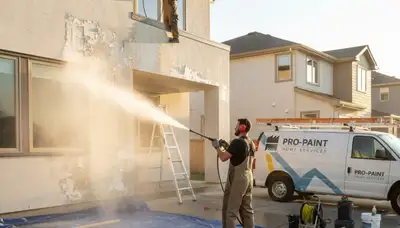 Professional pressure cleaning on Fresno, CA home exterior removing dust and stains for fresh curb appeal